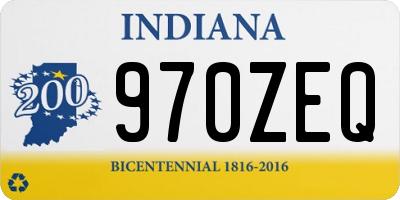 IN license plate 970ZEQ