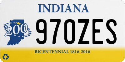 IN license plate 970ZES