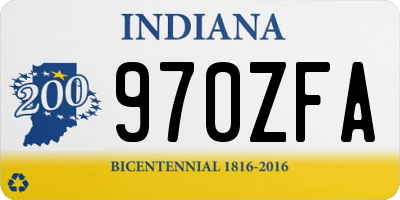 IN license plate 970ZFA