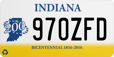 IN license plate 970ZFD