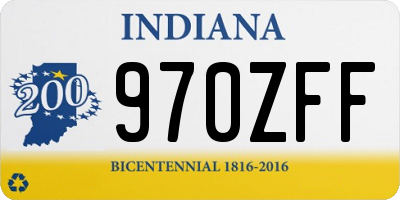 IN license plate 970ZFF