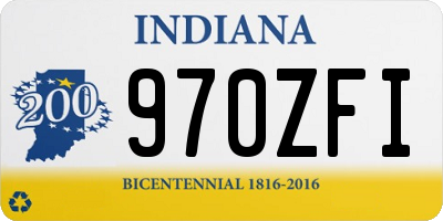 IN license plate 970ZFI