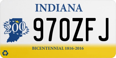 IN license plate 970ZFJ