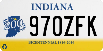 IN license plate 970ZFK