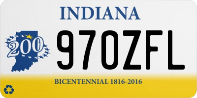 IN license plate 970ZFL