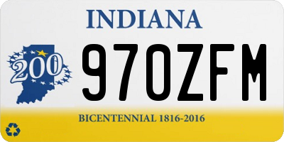 IN license plate 970ZFM
