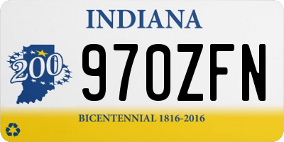 IN license plate 970ZFN