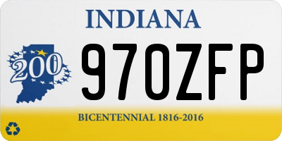 IN license plate 970ZFP