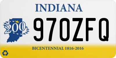 IN license plate 970ZFQ