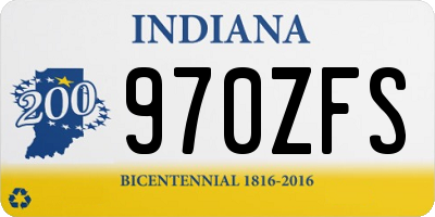 IN license plate 970ZFS