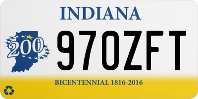 IN license plate 970ZFT