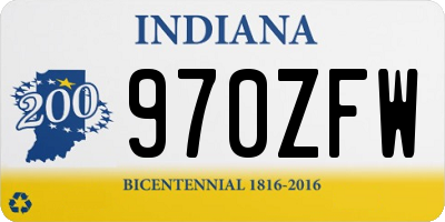 IN license plate 970ZFW