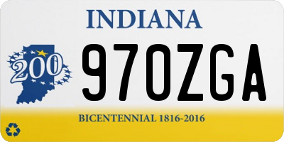 IN license plate 970ZGA