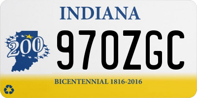 IN license plate 970ZGC