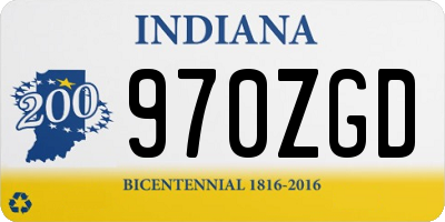 IN license plate 970ZGD