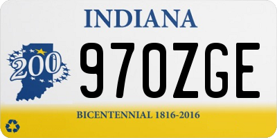 IN license plate 970ZGE