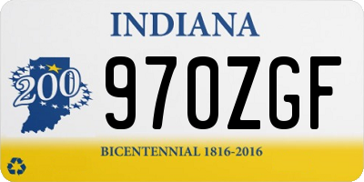 IN license plate 970ZGF