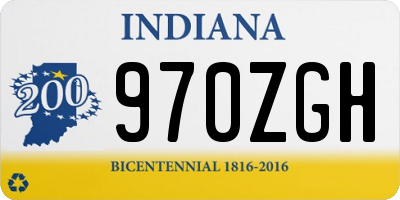 IN license plate 970ZGH