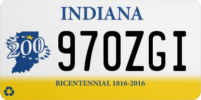IN license plate 970ZGI