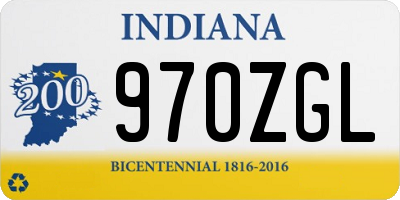 IN license plate 970ZGL