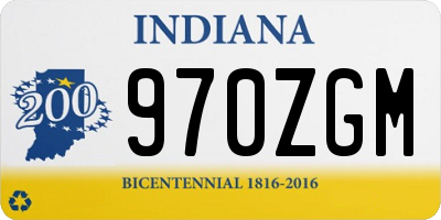IN license plate 970ZGM