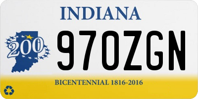 IN license plate 970ZGN