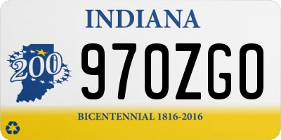 IN license plate 970ZGO