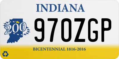 IN license plate 970ZGP