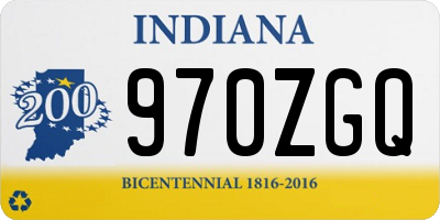 IN license plate 970ZGQ