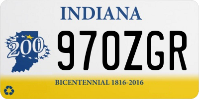 IN license plate 970ZGR