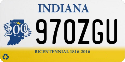IN license plate 970ZGU