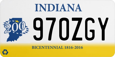 IN license plate 970ZGY