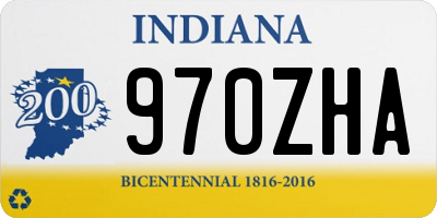 IN license plate 970ZHA