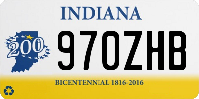 IN license plate 970ZHB