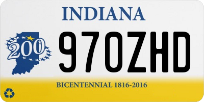 IN license plate 970ZHD