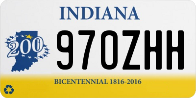 IN license plate 970ZHH