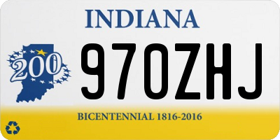 IN license plate 970ZHJ
