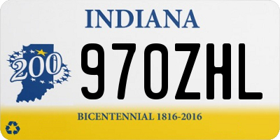 IN license plate 970ZHL