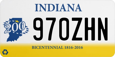IN license plate 970ZHN