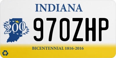 IN license plate 970ZHP