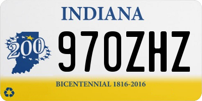 IN license plate 970ZHZ