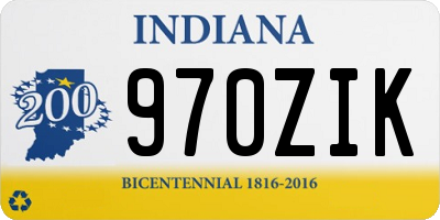 IN license plate 970ZIK