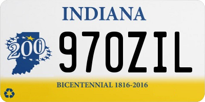 IN license plate 970ZIL