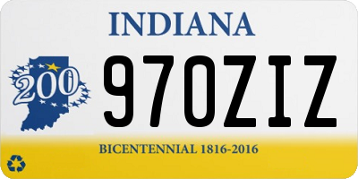 IN license plate 970ZIZ