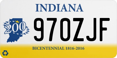 IN license plate 970ZJF