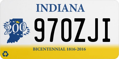 IN license plate 970ZJI
