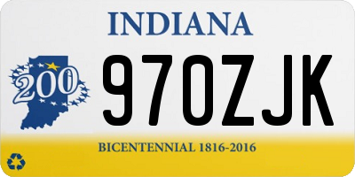 IN license plate 970ZJK