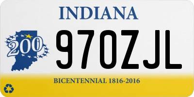 IN license plate 970ZJL