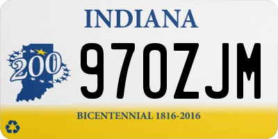 IN license plate 970ZJM