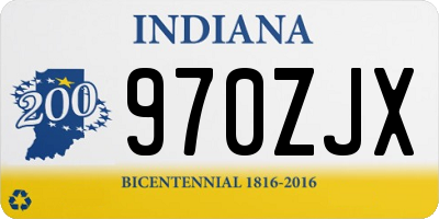 IN license plate 970ZJX